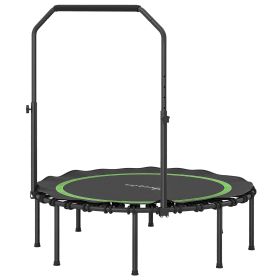 45" Rebounder Trampoline for Adults, Foldable Mini Trampoline with Adjustable Handle Bar for Indoor Outdoor, Green